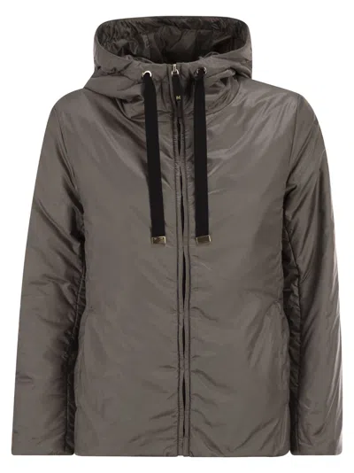 Maxmara The Cube Greenh Drip Proof Canvas Travel Jacket In Gray