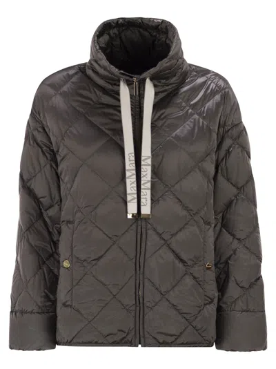 Maxmara The Cube Mtcpisoft Padded Jacket In Water Repellent Canvas In Gray