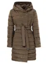 Maxmara The Cube Novef Reversible Down Jacket In Water Repellent Satin In Brown