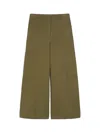 Maxmara Weekend Cotton Canvas Quiz Trousers Khaki