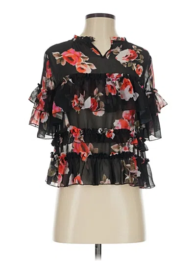 Pre-owned Maxsport Short Sleeve Blouse In Black