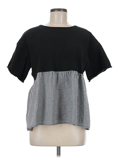 Pre-owned Maxsport Short Sleeve Top Black Square Neckline Tops