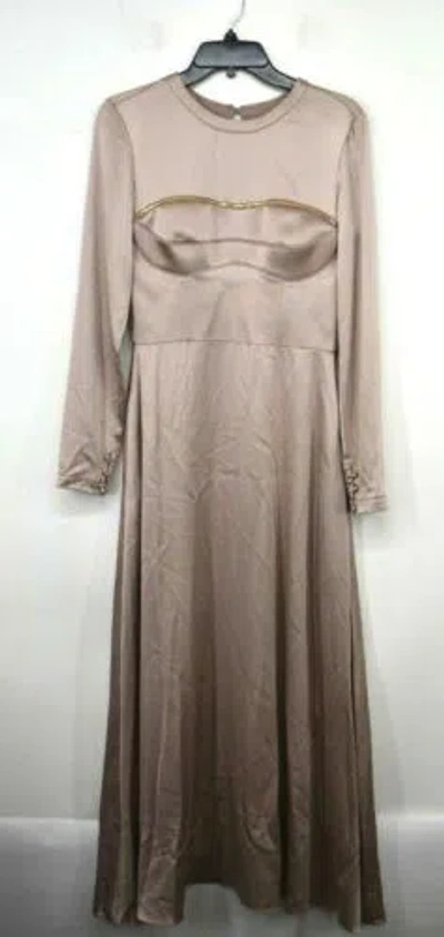 Pre-owned Maxwell Brandon  Womens Convertible Bodice Sueded Charmeuse Dress Silk Bark 4 In Pink