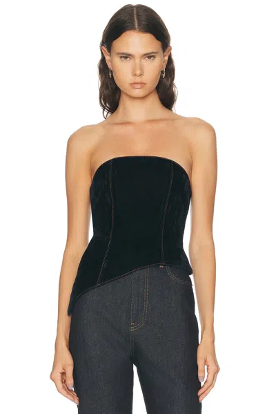 May Mashiah Anna Corset Top In Midnight Velvet