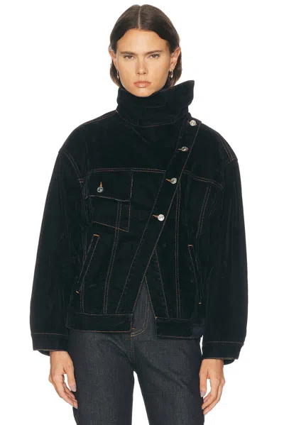 May Mashiah Rebecca Jacket In Midnight Velvet