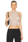 May Mashiah X Fwrd Zoe Top In Ivory & Silver