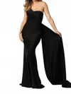 May Queen Couture One Shoulder Maxi Dress In Black In Black