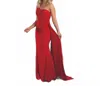May Queen Couture One Shoulder Maxi Dress In Red In Red