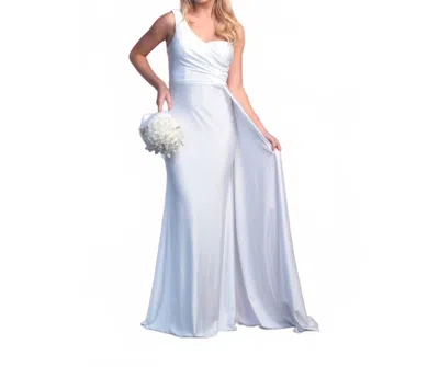 May Queen Couture One Shoulder Maxi Dress In White
