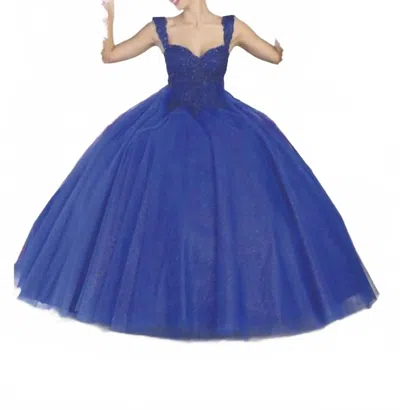 May Queen Couture Quinceanera Maxi Dress In Royal Blue