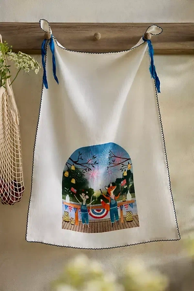 May We Fly Americana Critters Linen Dish Towel In Multi