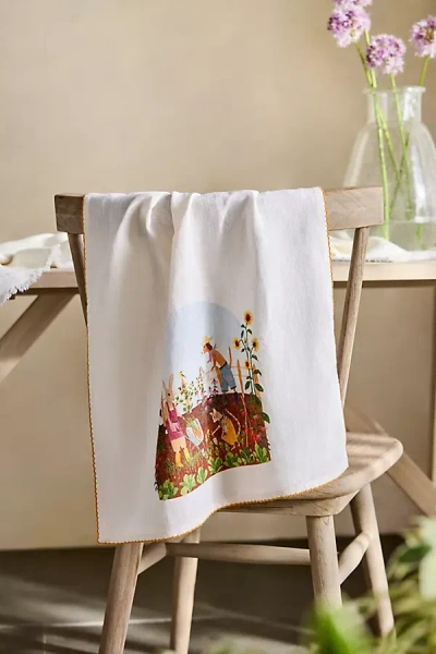 May We Fly Gardening Critters Linen Dish Towel In Multi