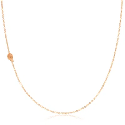 Maya Brenner Women's 14k Gold Asymmetrical Charm Necklace - Rose Gold - Angel Wing In Gray