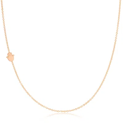 Maya Brenner Women's 14k Gold Asymmetrical Charm Necklace - Rose Gold - Hamsa