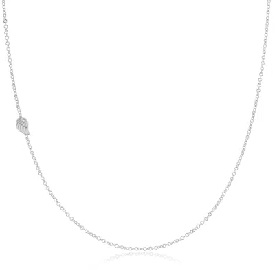MAYA BRENNER WOMEN'S 14K GOLD ASYMMETRICAL CHARM NECKLACE - WHITE GOLD - ANGEL WING
