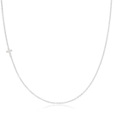Maya Brenner Women's 14k Gold Asymmetrical Charm Necklace - White Gold - Cross In Metallic