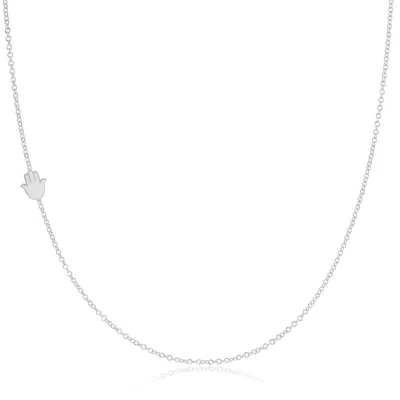 MAYA BRENNER WOMEN'S 14K GOLD ASYMMETRICAL CHARM NECKLACE - WHITE GOLD - HAMSA
