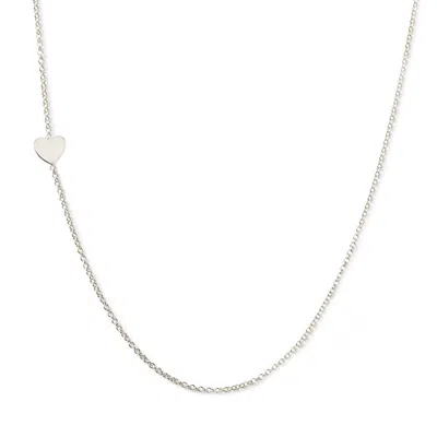 Maya Brenner Women's 14k Gold Asymmetrical Charm Necklace - White Gold - Heart In Metallic