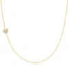 Maya Brenner Women's 14k Gold Asymmetrical Charm Necklace - Yellow Gold - Pavé Heart In Gold