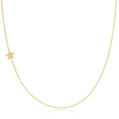 Maya Brenner Women's 14k Gold Asymmetrical Charm Necklace - Yellow Gold - Pavé Star