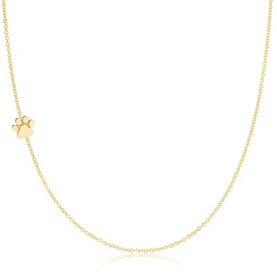 Maya Brenner Women's 14k Gold Asymmetrical Charm Necklace - Yellow Gold - Paw Print