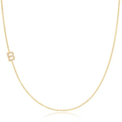 Maya Brenner Women's 14k Gold Asymmetrical Pavé Diamond Letter Necklace - Yellow Gold - 16"