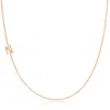 Maya Brenner Women's 14k Gold Asymmetrical Pavé Letter Necklace - Rose Gold - 18" In Gold