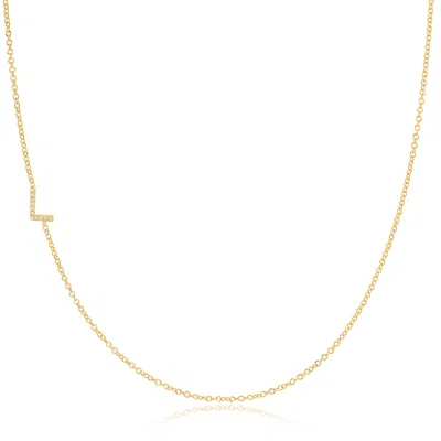 Maya Brenner Women's 14k Gold Asymmetrical Pavé Letter Necklace - Yellow Gold - 18"