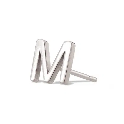 Maya Brenner Women's 14k Gold Letter Stud - White Gold