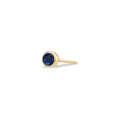 Maya Brenner Women's Birthstone Stud - Yellow Gold Sapphire -september