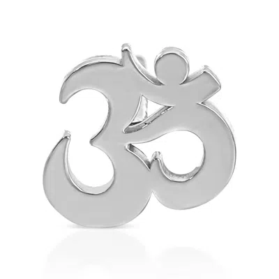 Maya Brenner Women's Charm Stud - 14k White Gold - Om In Metallic