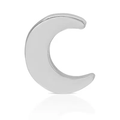 Maya Brenner Women's Charm Stud- 14k White Gold - Moon