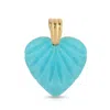 Maya Brenner Women's Gold / Blue Etched Turquoise Heart Charm In Gold