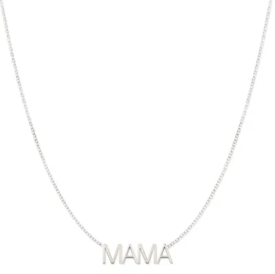 Maya Brenner Women's Mama Necklace - White Gold In Metallic