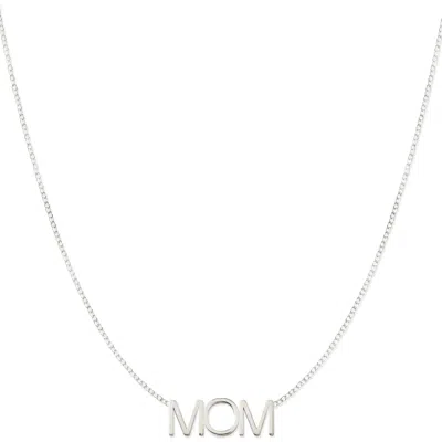 Maya Brenner Women's Mom Necklace - White Gold In Gray