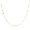 Maya Brenner Women's Monogram Necklace With Diamond - Rose Gold - 18" In Gold