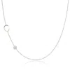 Maya Brenner Women's Monogram Necklace With Diamond - White Gold - 18" In Metallic