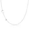 Maya Brenner Women's Monogram Necklace With Diamond - White Gold - 18" In Metallic