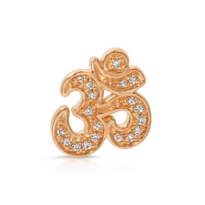 Maya Brenner Women's Pavé Charm Stud - 14k Rose Gold - Om