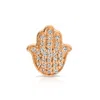 Maya Brenner Women's Pavé Charm Stud - 14k Rose Gold- Hamsa In Gold