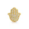 Maya Brenner Women's Pavé Charm Stud - 14k Yellow Gold - Hamsa In Gold