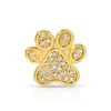 Maya Brenner Women's Pavé Charm Stud - 14k Yellow Gold - Paw In Gold