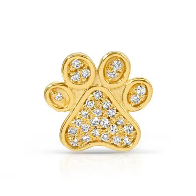 Maya Brenner Women's Pavé Charm Stud - 14k Yellow Gold - Paw