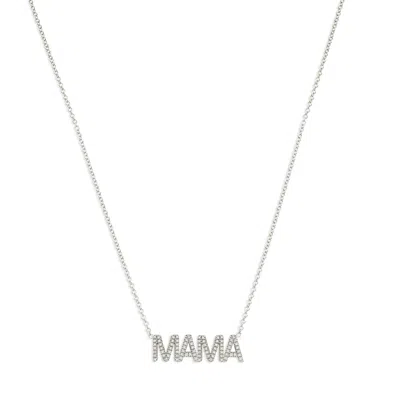 Maya Brenner Women's Pavé Mama Necklace - White Gold