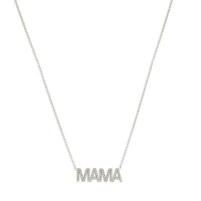Maya Brenner Women's Pavé Mama Necklace - White Gold In Metallic