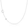 Maya Brenner Women's Pavé Monogram Necklace With Diamond 14k White Gold - 16" In Metallic
