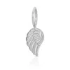Maya Brenner Women's Silver Charm Pendant - Angel Wing White Gold
