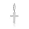 Maya Brenner Women's Silver Charm Pendant - Cross White Gold