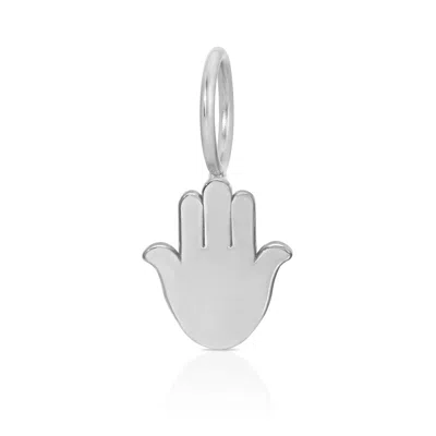 Maya Brenner Women's Silver Charm Pendant - Hamsa White Gold