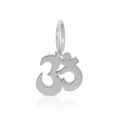 Maya Brenner Women's Silver Charm Pendant - Om White Gold